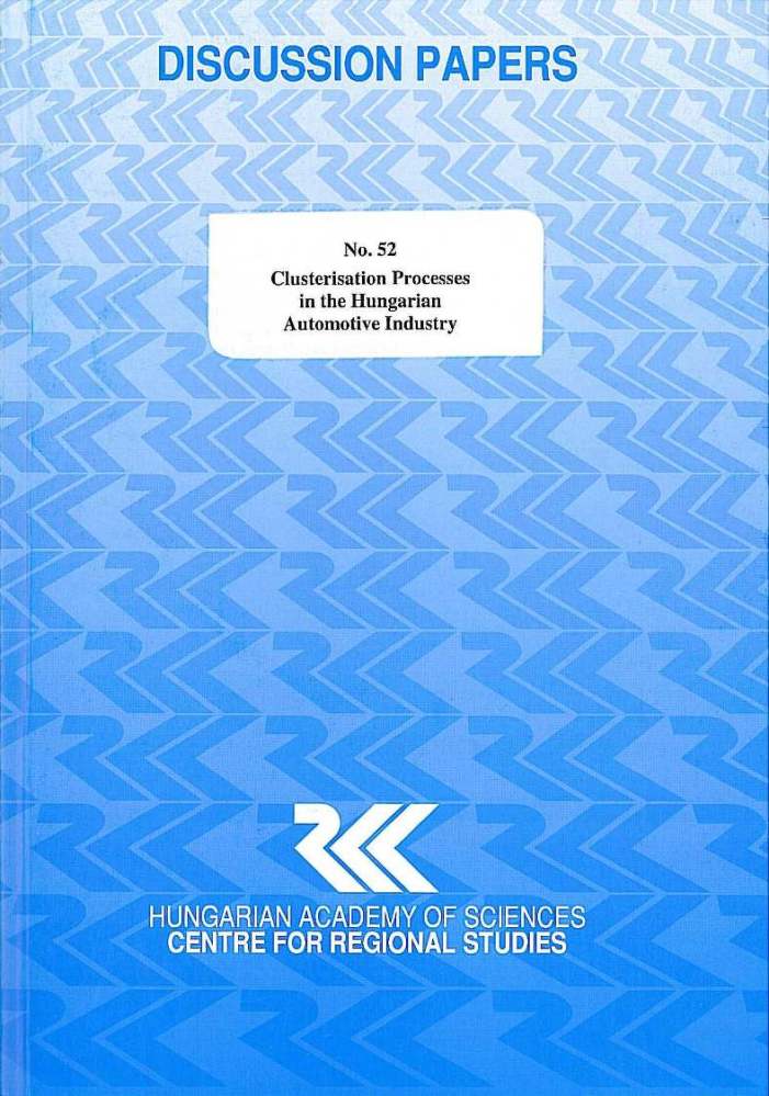 cover_Clusterisation Processes in the Hungarian Automotive Industry