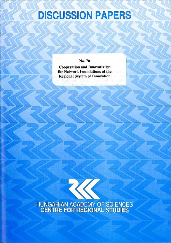 cover_Cooperation and Innovativity: the Network Foundations of the Regional System of Innovation